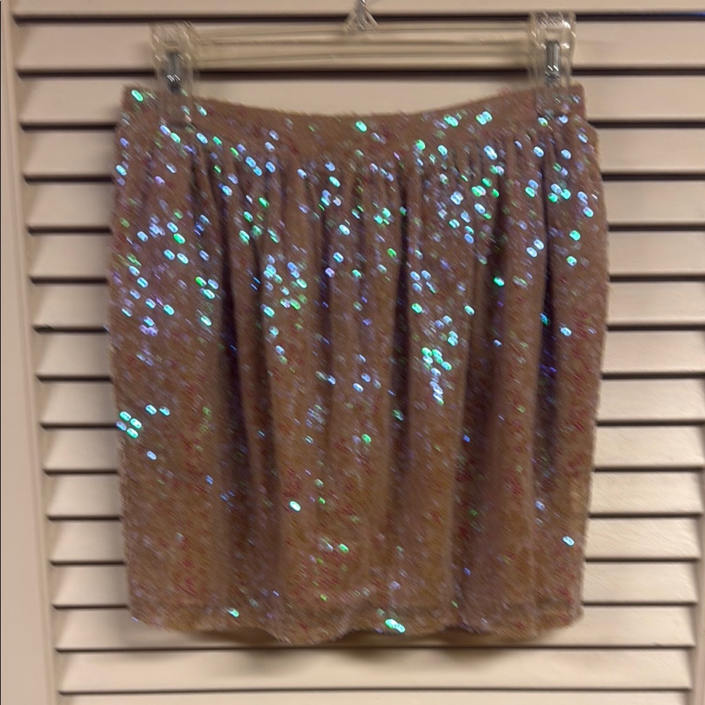 BCBGeneration Brown and Blue Sequin Mini Skirt